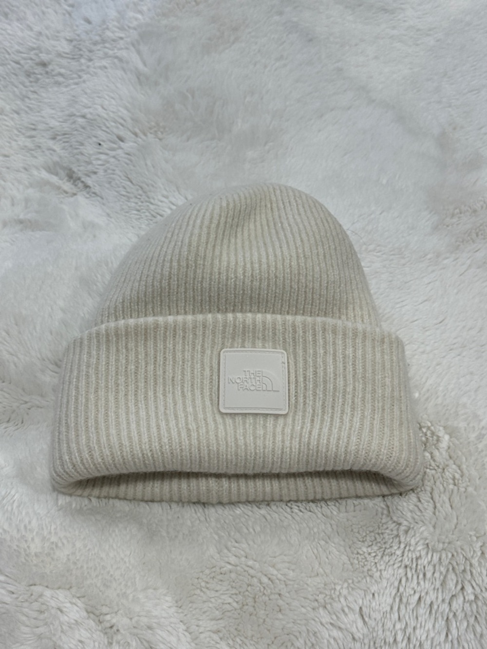 The North Face Ivory Ribbed Cuffed Beanie